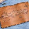 3 Leather Tobacco Pouches With Pyrography