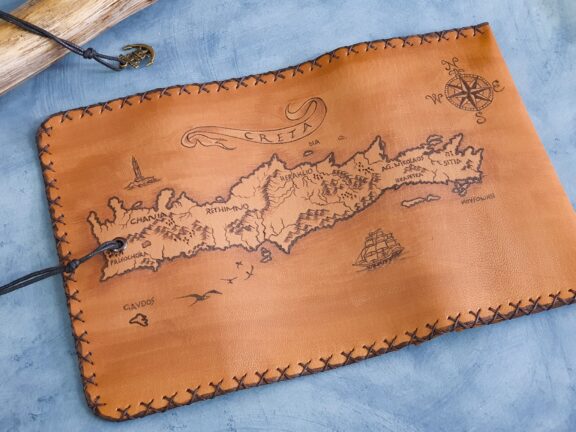 3 Leather Tobacco Pouches With Pyrography
