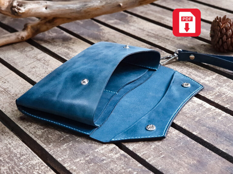 PDF Pattern for Curved Leather Clutch