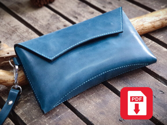 PDF Pattern for Curved Leather Clutch
