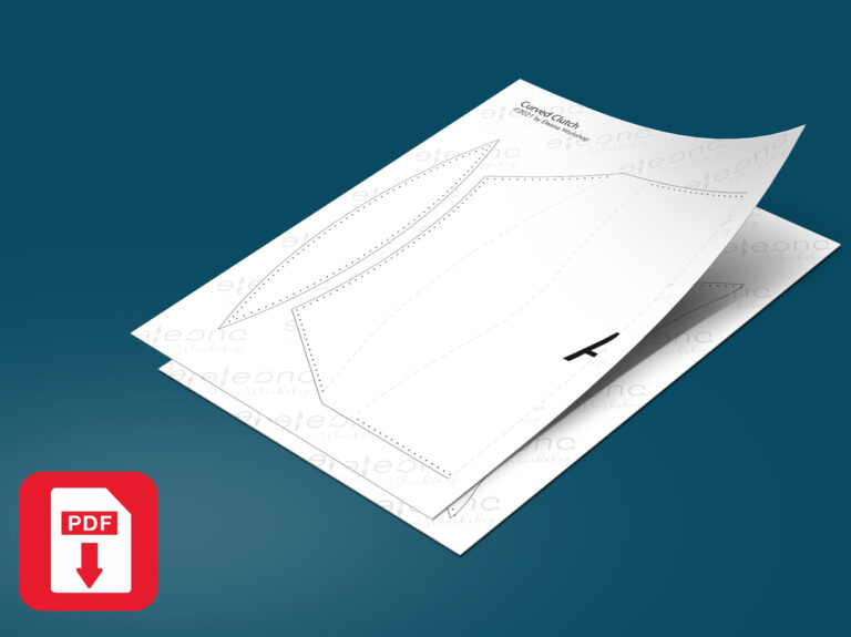 PDF Pattern for Curved Leather Clutch - Image 2