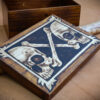 Wooden Box With Pyrography, Skulls And Bones