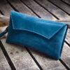 Curved Leather Clutch Bag