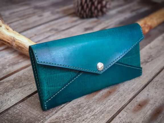 Long Leather Wallet, Envelope Design