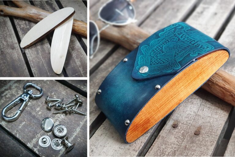 Wood and Leather Sunglasses Case Kit, DIY Leather Crafts