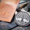 Tree Wooden Stamp For Leather Crafting | 9 cm diameter