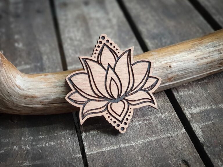 Lotus Flower Wooden Stamp For Leather Crafting