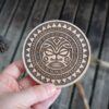 POLYNESIAN Design Wooden Stamp For Leather Crafting | 9 cm diameter