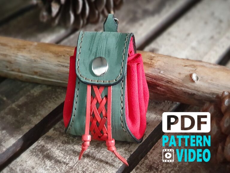 PDF Leather Pattern. Judas Pouch / Leather drawstring Coin Pouch