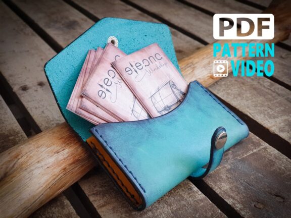 PDF Leather Pattern. Simple Leather Card holder / Minimalist Card case