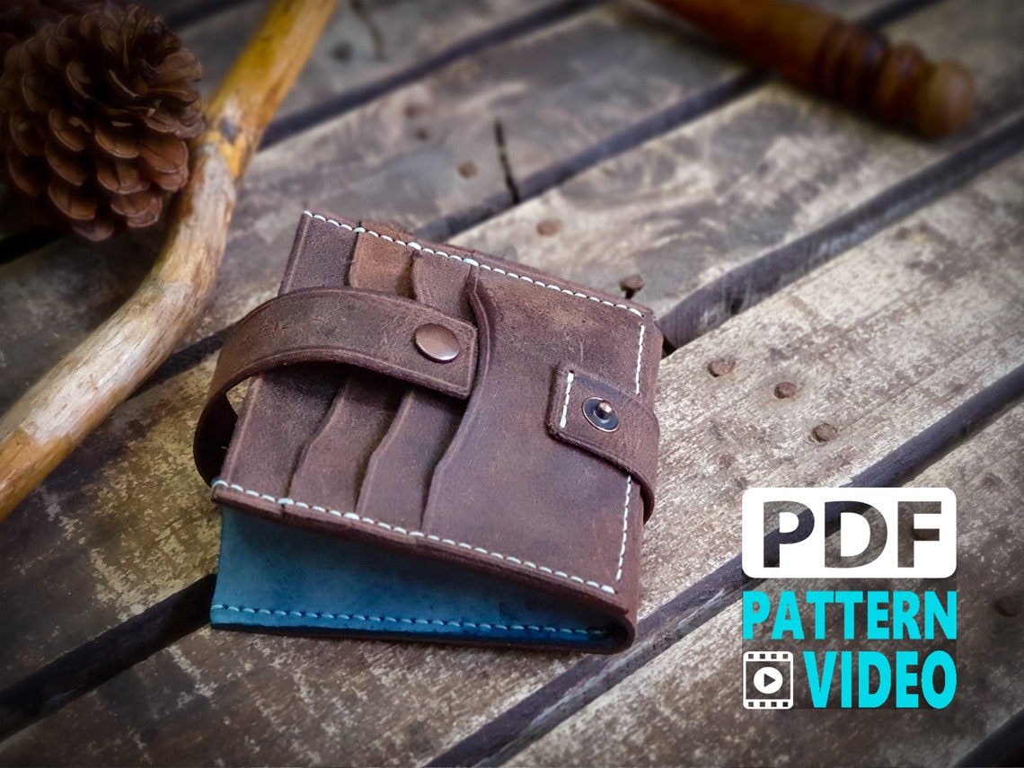 PDF Leather Pattern. Card Holder / Minimalist Leather Wallet