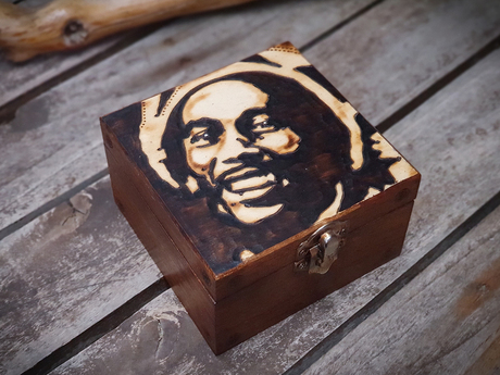 Small Wooden Box With Pyrography