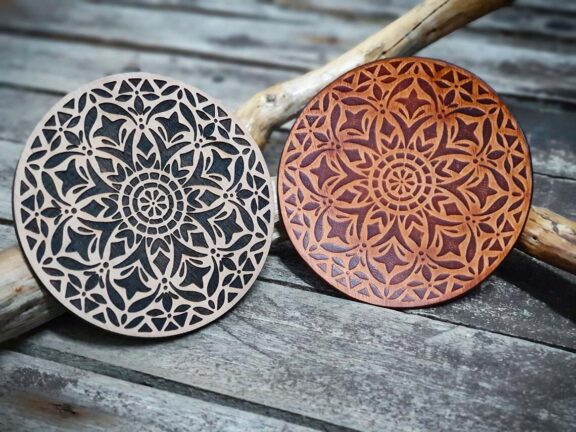 Round Wooden Stamp For Leather Crafting | 11 cm diameter