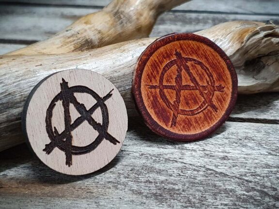 Anarchy Symbol Wooden Stamp For Leather Crafting | 3,5 cm diameter