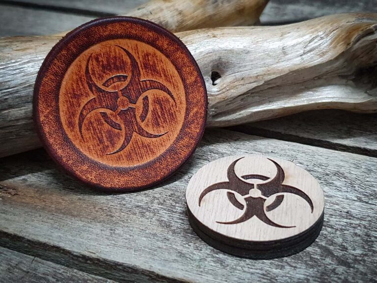 Biohazard Symbol Wooden Stamp For Leather Crafting | 3,5 cm diameter