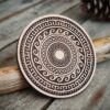 GREEK Round Design Wooden Stamp For Leather Crafting | 11 cm diameter