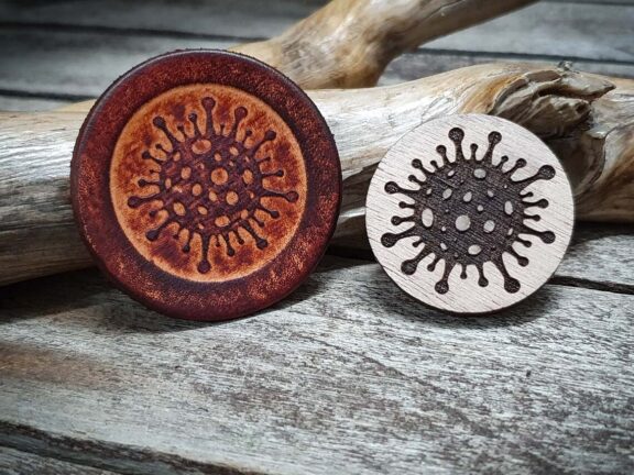 Corona Symbol Wooden Stamp For Leather Crafting | 3,5 cm diameter