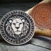 Lion Wooden Stamp For Leather Crafting | 8,5 cm diameter