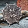 Aztec Calendar Wooden Stamp For Leather Crafting | 11 cm diameter