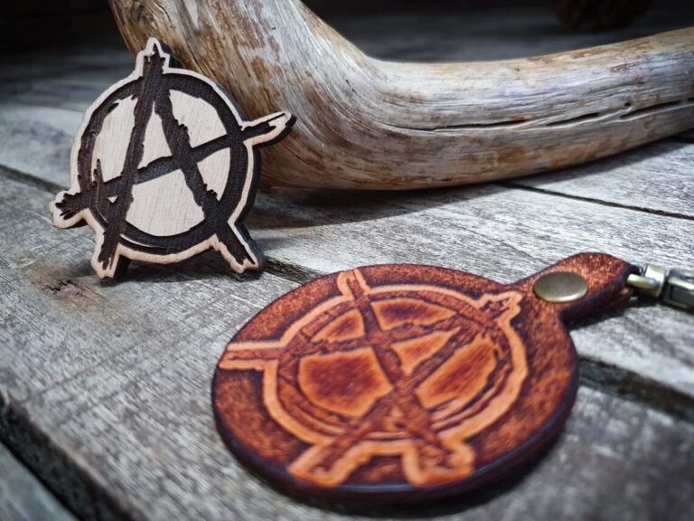 Anarchy Symbol Wooden Stamp For Leather Crafting | Dimensions 5 cm x 5 cm