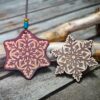 Snowflake Wooden Stamp For Leather Crafting | Dimensions 7,5 cm x 6,5 cm