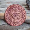 Leather Round Patch Mandala | 11 cm