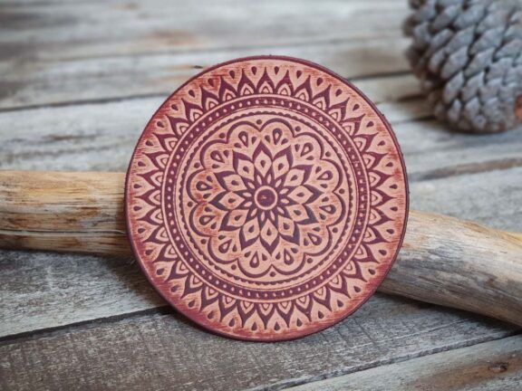 Leather Round Patch Mandala | 11 cm