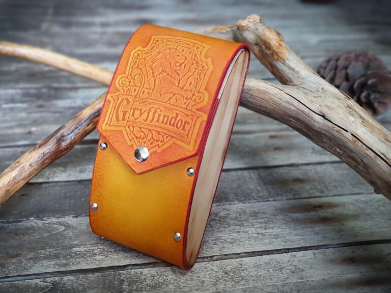 Orange Wood and Leather Case