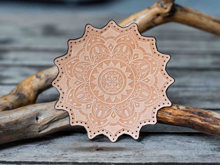 Leather Round Patch Mandala