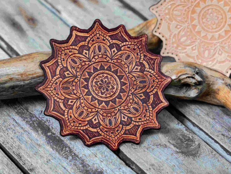 Leather Round Patch Mandala