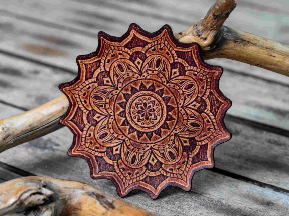 Leather Round Patch Mandala