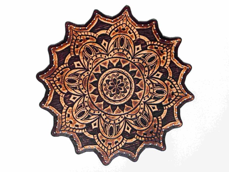 Leather Round Patch Mandala