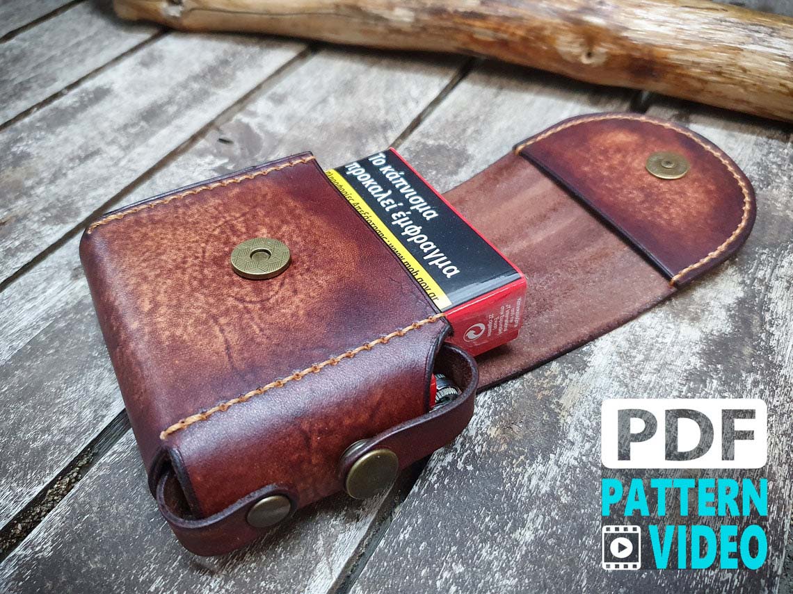 lighter case, cigar case pattern, PDF instant download leather craft pattern