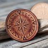 Nautical Compass leather patch