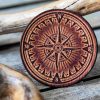 Nautical Compass leather patch