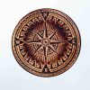 Nautical Compass leather patch