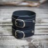 Unisex Leather Cuff Bracelet Black | Handmade Leather Wrist Cuff