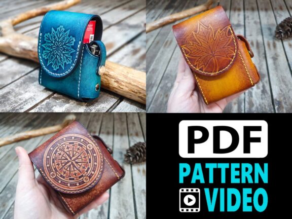 Set Of 3 PDF Leather Patterns / Cigarette Case With Small Lighter Slot