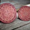 Nautical Compass Rose leather patch