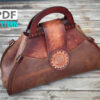 PDF Leather Pattern.Leather Handbag with Wooden Handles