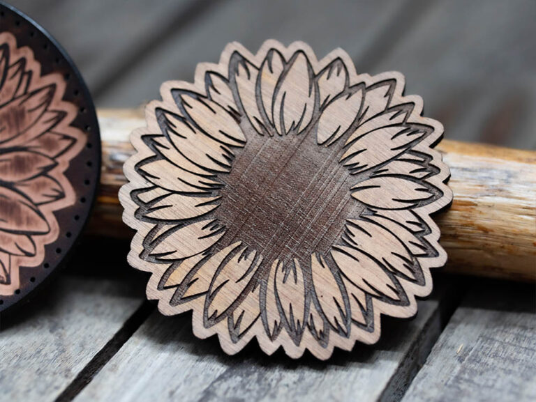 Sunflower Wooden Stamp For Leather Crafting