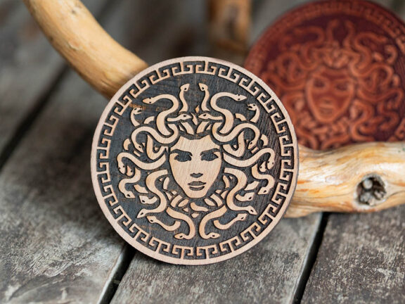 Medusa Wooden Stamp for leather crafting