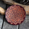 Leather Round Patch Floral Mandala