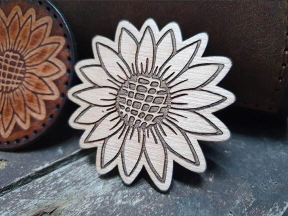 Daisy Wooden Stamp for leather crafting