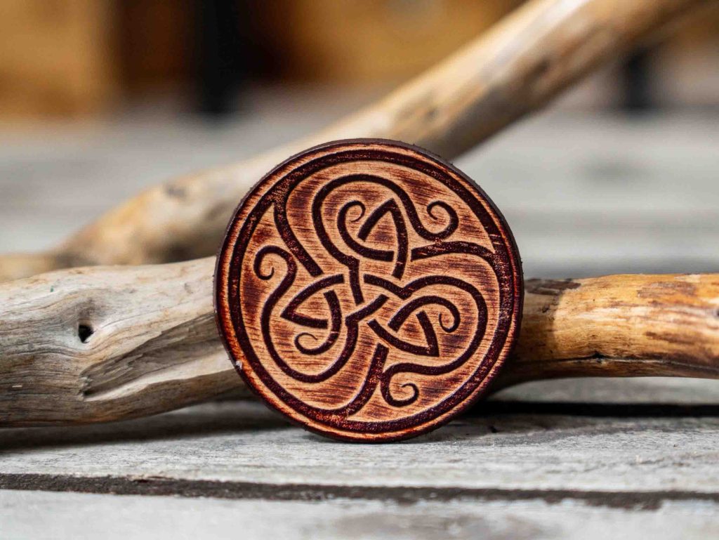 Leather Round Patch Celtic Trinity Knot