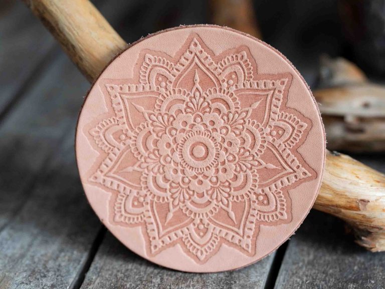 floral mandala leather patch