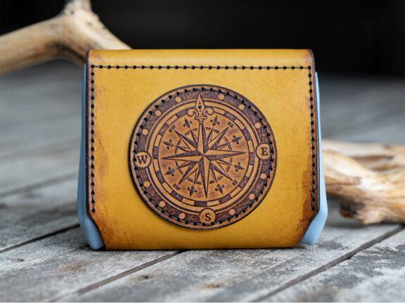 Compass Design Leather Wallet