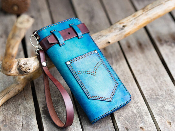jeans long leather wallet
