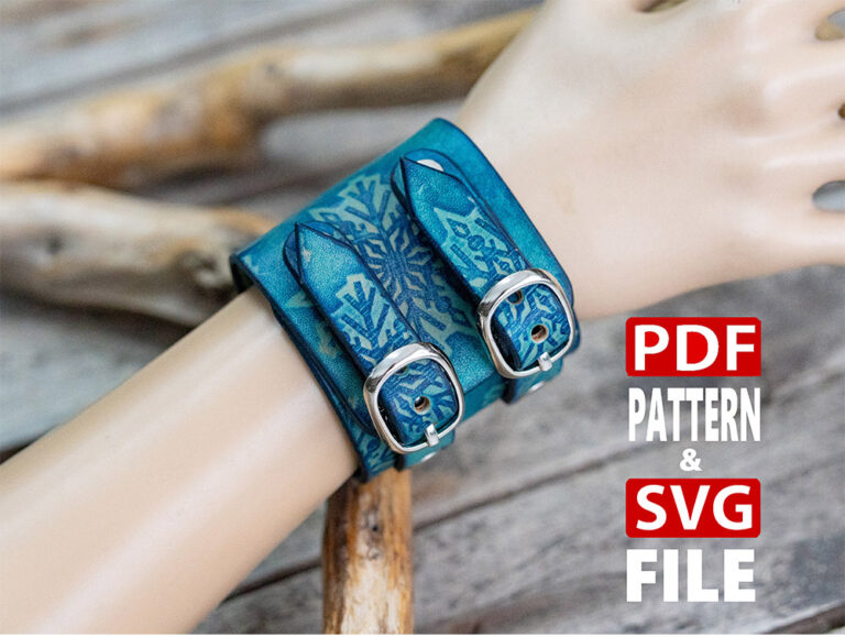 Laser SVG and PDF Pattern. Unisex Leather Cuff