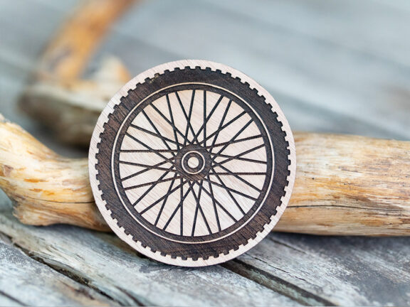 Bicycle Wheel Wooden Stamp